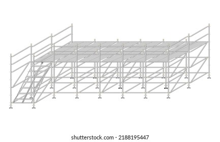 andamio, fondo blanco, usado en áreas de construcción.