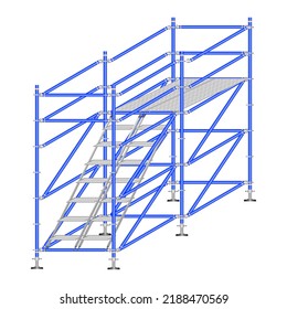 scaffolding, white background, used in construction areas.