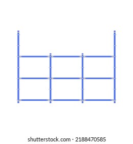 scaffolding, white background, used in construction areas.