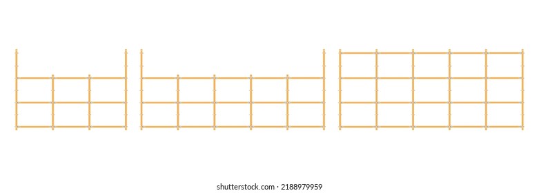 scaffolding, white background, used in construction areas.