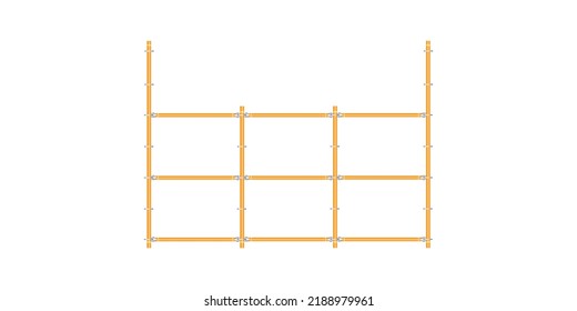 scaffolding, white background, used in construction areas.