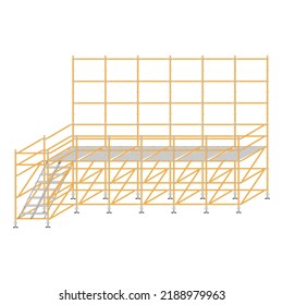 andamio, fondo blanco, usado en áreas de construcción.