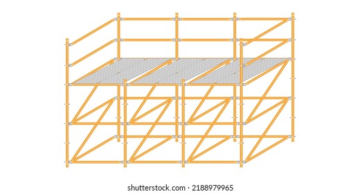 andamio, fondo blanco, usado en áreas de construcción.