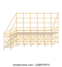 andamio, fondo blanco, usado en áreas de construcción.