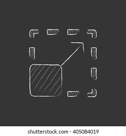 Scalability. Drawn in chalk icon.