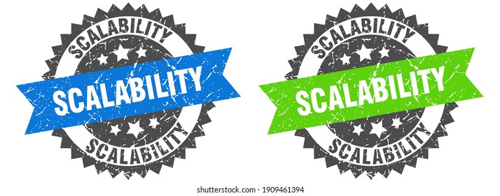 scalability grunge stamp set. scalability band sign