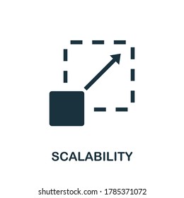 Scalability icon. Creative element sign from community management collection. Monochrome Scalability icon for templates, infographics and more.