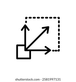 Scalability icon Flat vector set outline