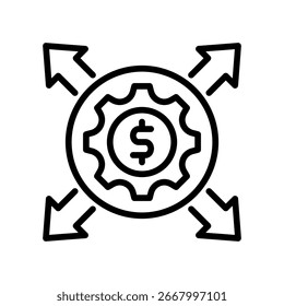 Scalability Icon Line Vector Illustration