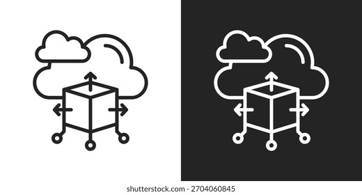 Icono De Escalabilidad En Versión De Línea Sobre Fondo Blanco Y Negro
