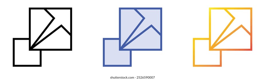 scalability icon. Linear, Blue Fill and Gradient Style Design Isolated On White Background