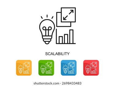 Ícone de escalabilidade - Ilustração de vetor de várias cores