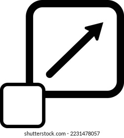 Icono de escalabilidad en fondo blanco. Signo de sistema escalable. Estilo plano.