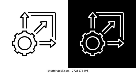 Scalability Icon Set. Clean Line Design With Light And Dark Versions For Versatile Use