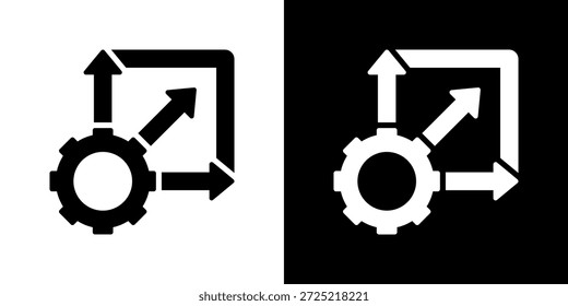 Scalability Icon Set. Clean Line Design With Light And Dark Versions For Versatile Use