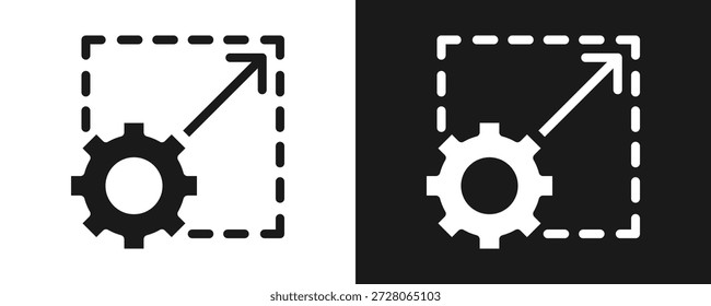 Scalability Icon Set Glyph In White And Black Background