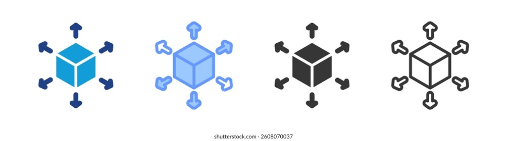 Scalability icon set multiple style collection
