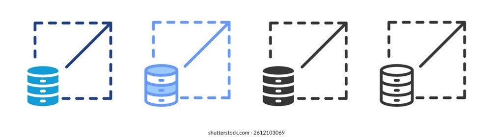 Scalability icon set multiple style collection
