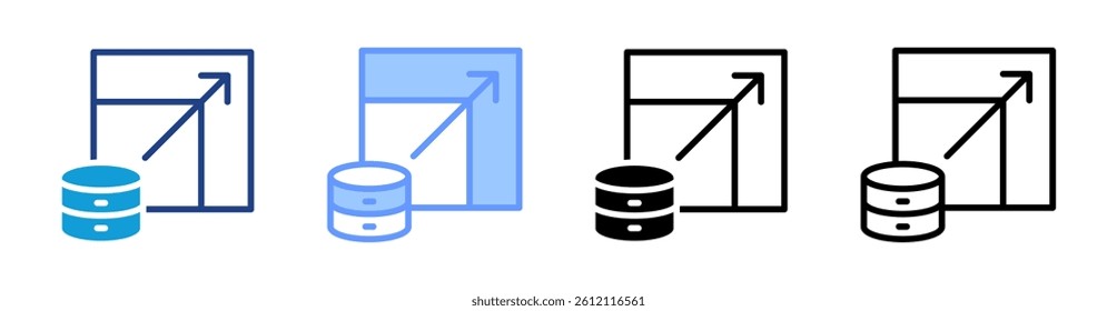 Scalability icon set multiple style collection