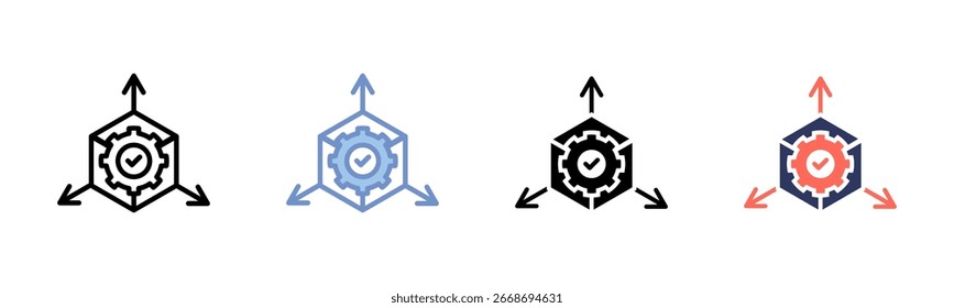 Skalierbarkeit Symbol Blatt mehrere Stilkollektion