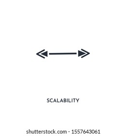 scalability icon. simple element illustration. isolated trendy filled scalability icon on white background. can be used for web, mobile, ui.