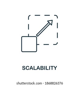 Scalability icon. Simple line element from community management collection. Filled Scalability icon for templates, infographics and more.