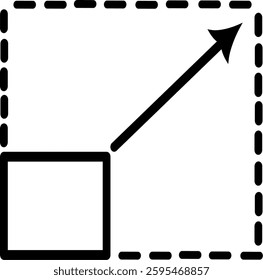 Scalability  icon. Square with corners and arrow vector icon.   vector and not AI. Replaceable vector design.