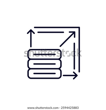 Scalability line icon, scalable technology solutions