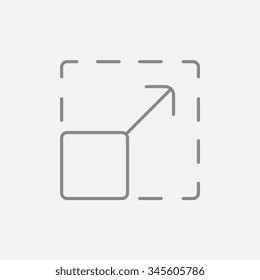 Scalability line icon for web, mobile and infographics. Vector dark grey icon isolated on light grey background.