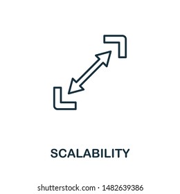 Scalability outline icon. Thin style design from startup icons collection. Creativescalability icon for web design, apps, software, print usage.