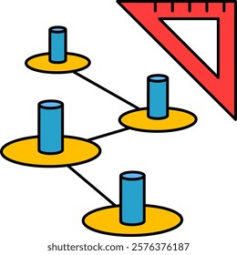 Scalability Planning Icon Lineal Color Vector Illustration