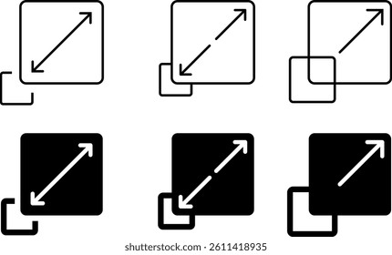 Scalability OR Resize icon set. maximize and minimize icons. Resizing sign. expanding arrow. Size scale expand icon symbol
