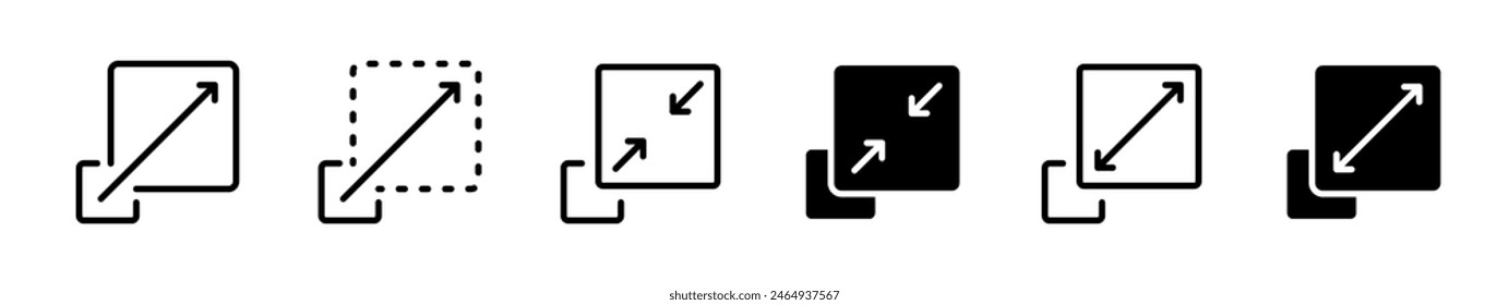 Scalability or scalable web icons. Size app flexible device icons. Vector sign