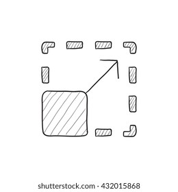 Scalability vector sketch icon isolated on background. Hand drawn Scalability icon. Scalability sketch icon for infographic, website or app.
