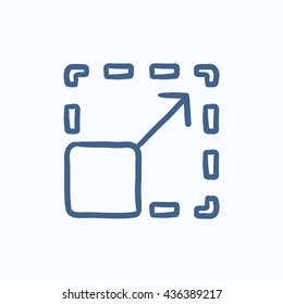 Scalability vector sketch icon isolated on background. Hand drawn Scalability icon. Scalability sketch icon for infographic, website or app.