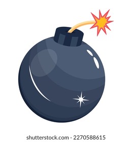 A scalable 2d icon of cyber bomb 