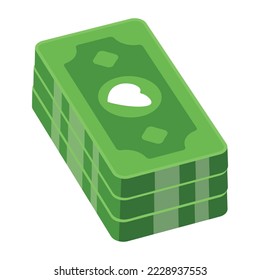 A scalable 2d icon of donate money 