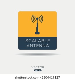 Icono (Antena escalable), signo del vector.
