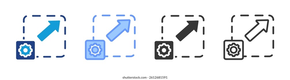 Scalable architecture icon set multiple style collection