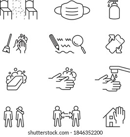 Scalable covid icon set for public events 