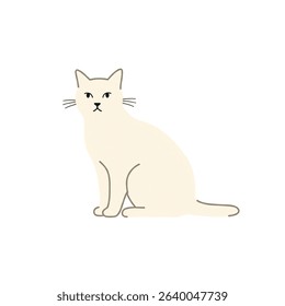 Scalable cream cat vector ideal for logo design, branding projects, cute pet stickers, and children's illustrations. High-quality graphic for various applications.