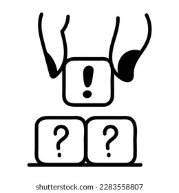 A scalable doodle icon of business problem 