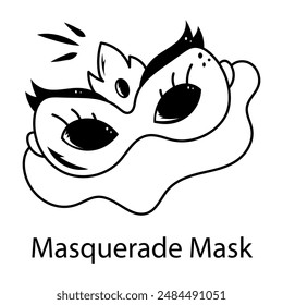 A scalable doodle icon of masquerade mask 