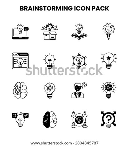  scalable DuoTone icons inspired by Brainstorming for digital interfaces.