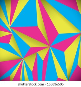 Scalable eps10 Abstract geometric 3d triangle background  composition in cmyk color concept for for web, print,  brochure, infographics & universal use