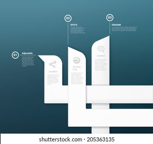 Scalable eps10 abstract geometric background with trendy origami paper stripes 