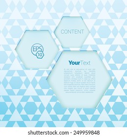 Scalable Eps10 Vector Composition of Abstract Hexagonal Text Box Elements
