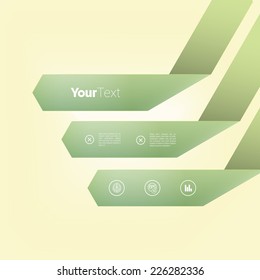 Scalable eps10 vector composition  of green paper arrows for infographics