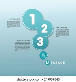 Scalable Eps10 Vector Composition of Turquoise Rounds With Numbering 