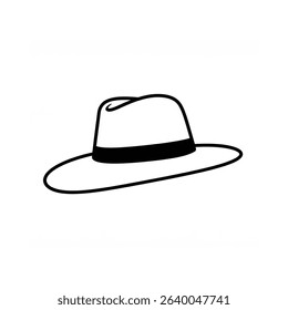 Scalable fedora hat design ideal for logo creation branding applications website design and fashion projects. Use this versatile asset for various design needs.